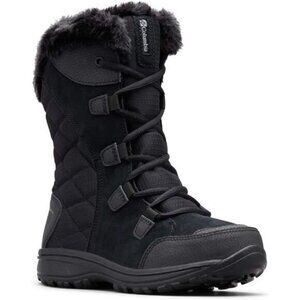 Black Waterproof Ice Maiden II Snow Winter Cold Leather Boot for Adult Women
